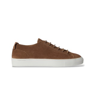Jermain - Baskets en cuir de veau velours marron