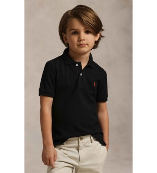 Iconic black pique polo shirt