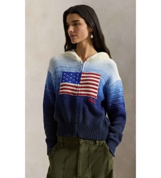 Sweatshirt i bomull med marin flagga