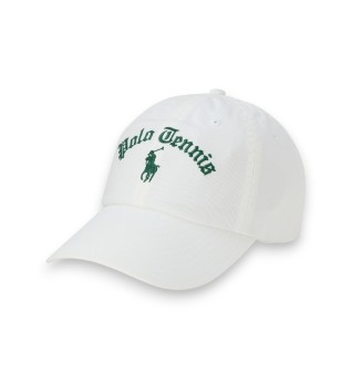 Gorra de sarga bordada blanco
