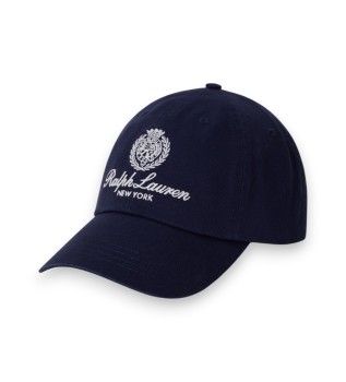 Gorra de sarga con escudo bordado marino