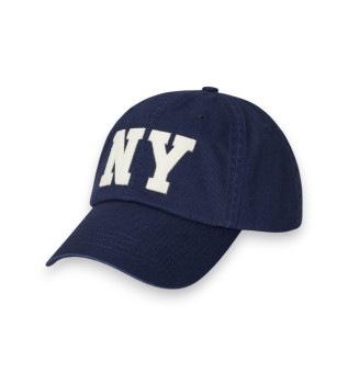 Gorra de sarga con parche NY marino