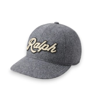 Casquette en serg� de laine gris