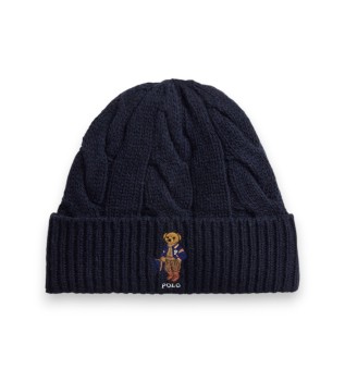 Uldblanding hue med marineblå Polo Bear