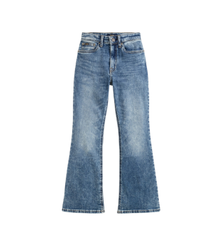Jeans a zampa in denim elasticizzato blu