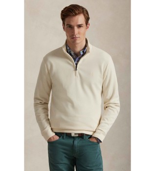 Halvgennemsigtig beige jumper