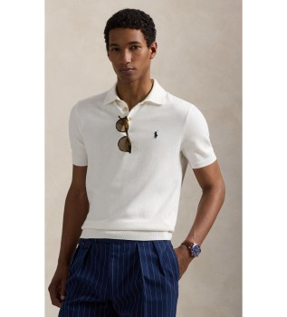 Witte katoenen polo