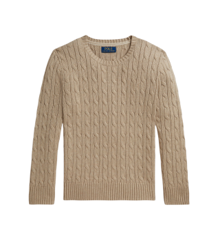Pull en coton à torsades beige