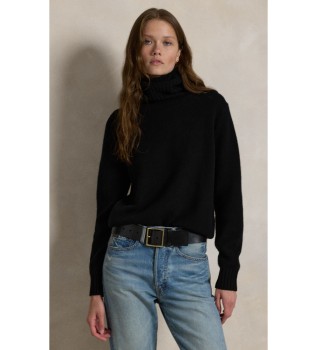 Pull en laine à col roulé noir