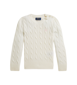 Jersey de lana y cachemira blanco roto