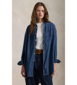 Oversize Fit Denim Hemd blau