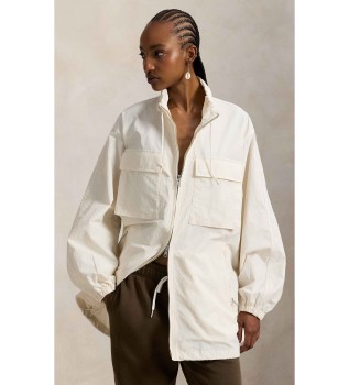 Übergroßer funktioneller Windbreaker beige