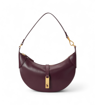 Borsa a spalla Polo ID mini in pelle di vitello bordeaux