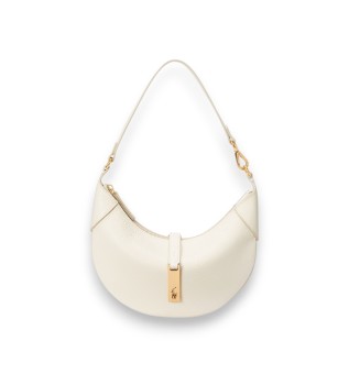 Borsa a spalla Polo ID mini in pelle bianco sporco