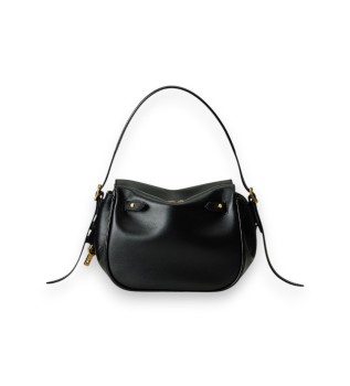 Kleine Satchel-Tasche Polo ID aus schwarzem Leder