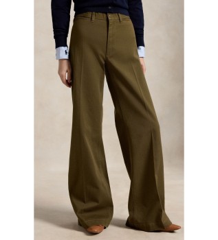 Pantalon Beaton en coton et élastique vert