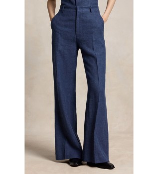 Calça Beaton de linho e algodão azul