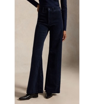 Pantalon Beaton en velours côtelé marine