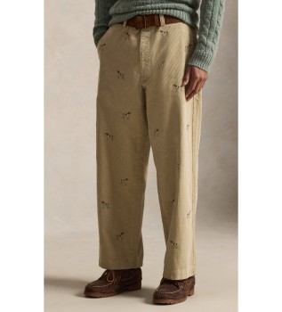 Beige corduroy chino trousers