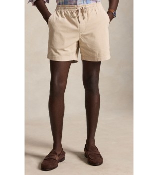 Short prepster Polo de veludo cotelê bege