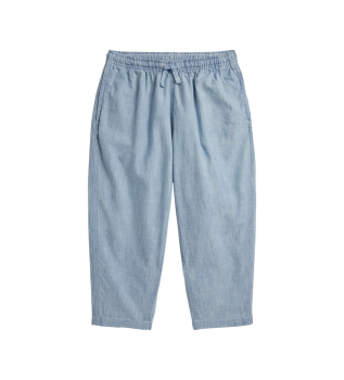Pantaloni in chambray di cotone Big Fit blu