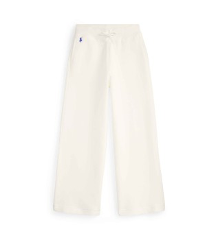 Wei�e doppelt gestrickte weite Jogginghose