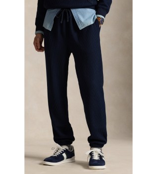 Trainingsbroek in marine wafel en fleece