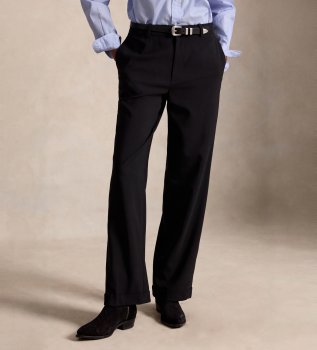 Pantalon en laine Relaxed Straight noir