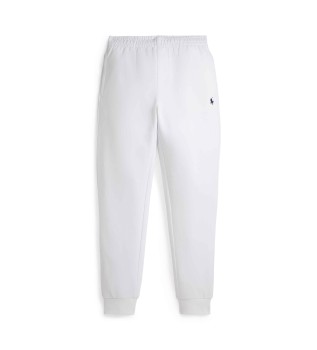 White double jersey jogger trousers