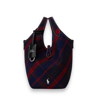 Sac tote Polo Play à bandoulière à carreaux marine