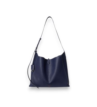 Polo Play navy leather messenger bag