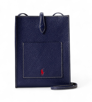 Borsa a tracolla Polo Play in pelle blu marino