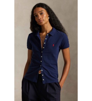 Poloshirt met blauwe knoopsluiting