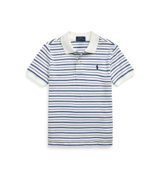 Polo en coton doux � rayures bleues