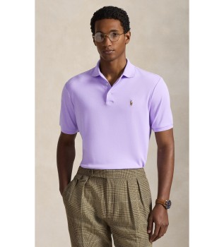 Polo in morbido cotone Custom Slim Fit lilla