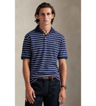 Zachte katoenen polo Custom Slim Fit navy