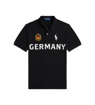 Polo en piqué de coton d'Allemagne noir