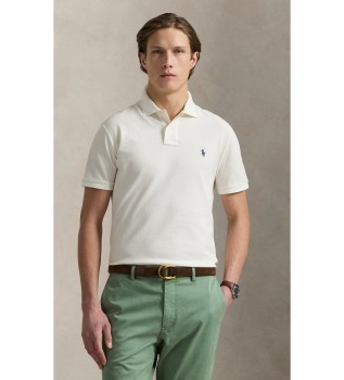 Polo de piqué Slim Fit blanco crema