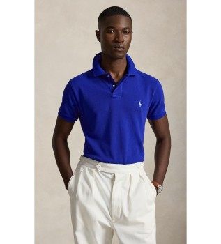 Polo de piquet Slim Fit azul médio