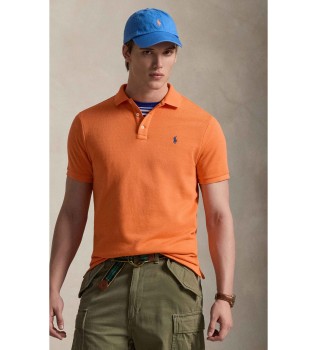 French terry knitted polo orange