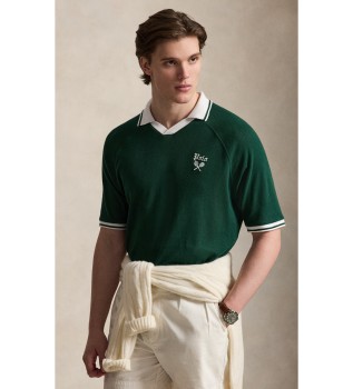 Polo de punto pointelle Relaxed Fit verde