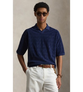 Polo de rizo en punto de ochos marino