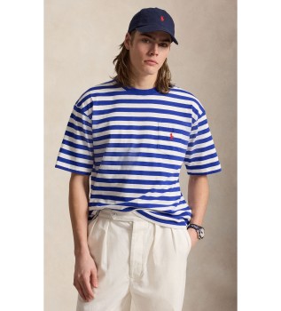 Afslappet stribet T-shirt blå