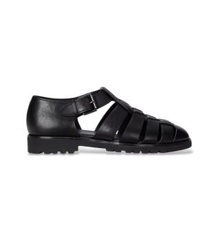 Sand�lias de pescador Finn em pele preta