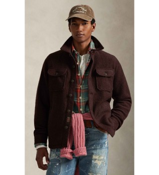 Camicia in misto lana marrone