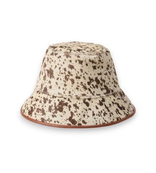 Chapeau de pêcheur en poil de veau beige