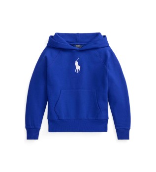 Sweat polaire � capuche Big Pony bleu avec grand poney
