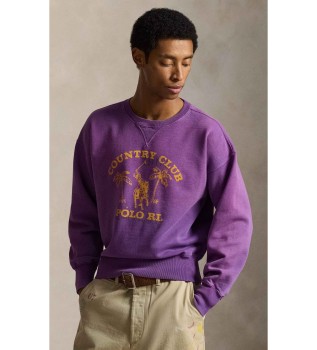 Fleece-sweatshirt med vintage-lilla grafik