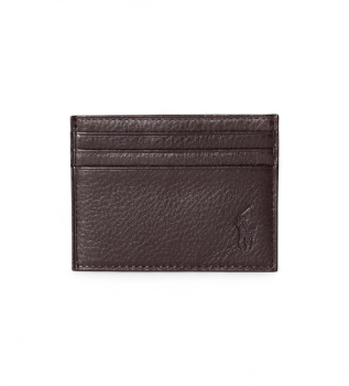 Nosilec kartic iz rjavega zrnatega usnja