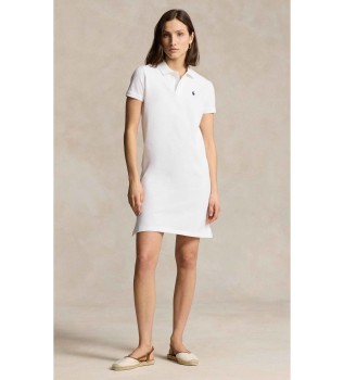 Vestido tipo polo de piqué de algodón blanco